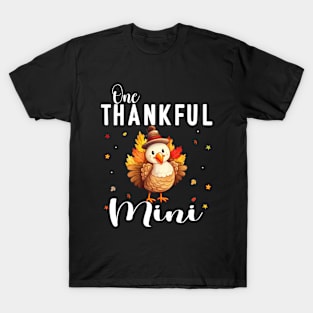 Watercolor Thanksgiving Turkey Kid One Thankful Mini T-Shirt